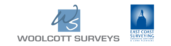 Logos for Woolcott Surveys and East Coast Surveying